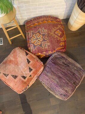 NEW Handmade ottoman purple, Moroccan pouf